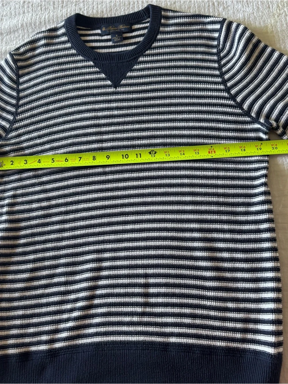 Brooks Brothers Mens S Cotton Fisherman Stripe Knit Sweater Nautical Preppy